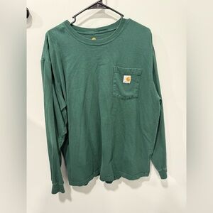 Mens green carhartt long sleeve size large